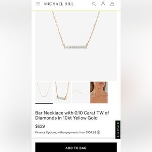 Michael Hill Diamond Bar Necklace in Yellow Gold
